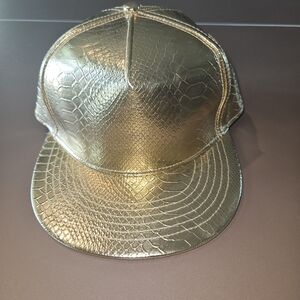 90s Metallic Gold Textured Hat